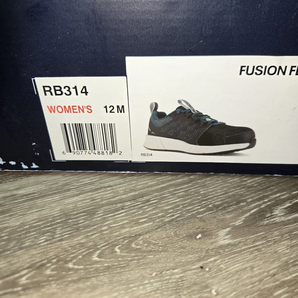 Reebok Women Blue RB314 Fusion Flexweave Safety Toe‎ Athletic Work Shoe Size 12M